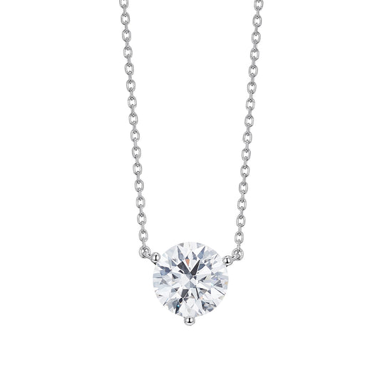 Lightbox 2 ct. tw. Lab-Grown Round Diamond Solitaire Necklace in 14K White Gold
