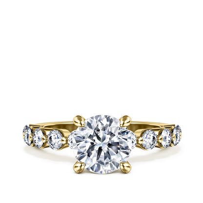 Gabriel & Co. 3/4 ct. tw. Diamond Shared Prong Round Semi-Mount Engagement Ring in 14K Yellow Gold