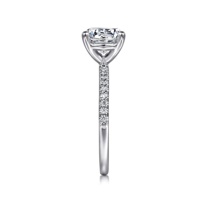 Gabriel & Co. 1/7 ct. tw. Diamond Round Semi-Mount Engagement Ring in 14K White Gold side profile