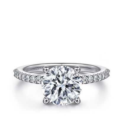Gabriel & Co. 1/7 ct. tw. Diamond Round Semi-Mount Engagement Ring in 14K White Gold