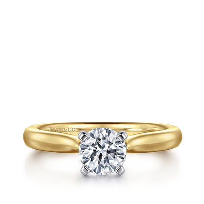Gabriel & Co. Round Solitaire Semi-Mount Engagement Ring in 14K Yellow Gold