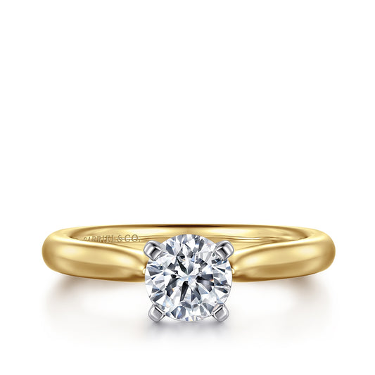 Gabriel & Co. Round Solitaire Semi-Mount Engagement Ring in 14K Yellow Gold