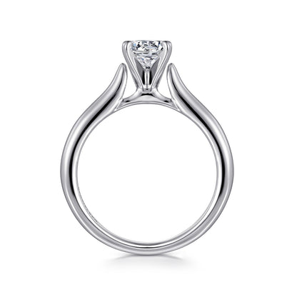Gabriel & Co. Round Solitaire Semi-Mount Engagement Ring in 14K White Gold close-up detail