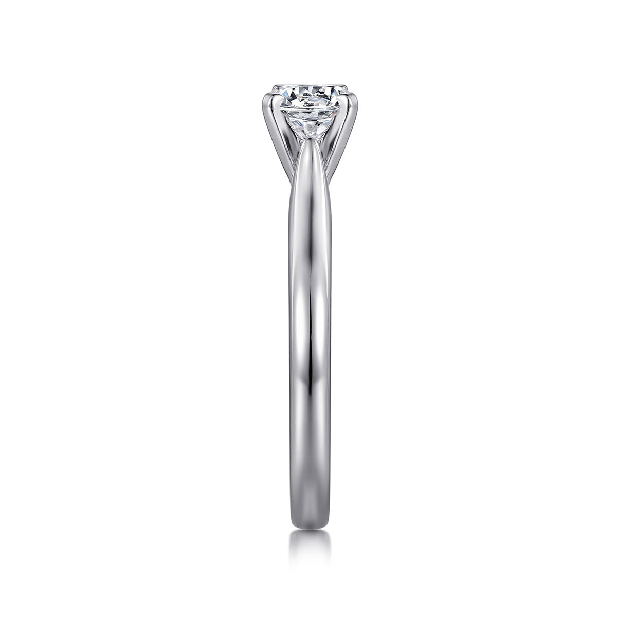 Gabriel & Co. Round Solitaire Semi-Mount Engagement Ring in 14K White Gold side profile