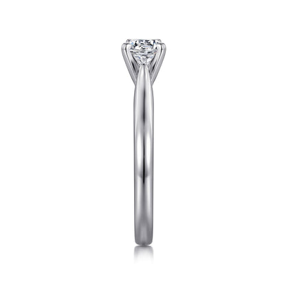 Gabriel & Co. Round Solitaire Semi-Mount Engagement Ring in 14K White Gold side profile