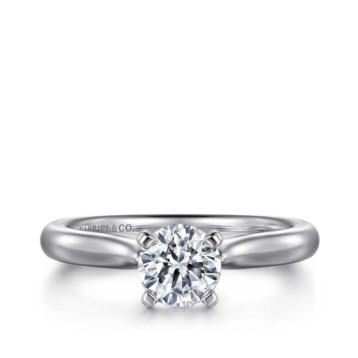 Gabriel & Co. Round Solitaire Semi-Mount Engagement Ring in 14K White Gold