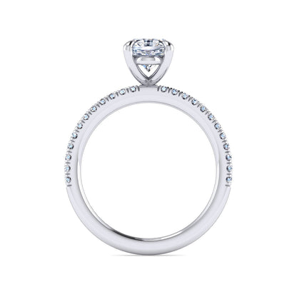 Gabriel & Co. 1/6 ct. tw. Diamond Oval Semi-Mount Engagement Ring in 14K White Gold close-up detail