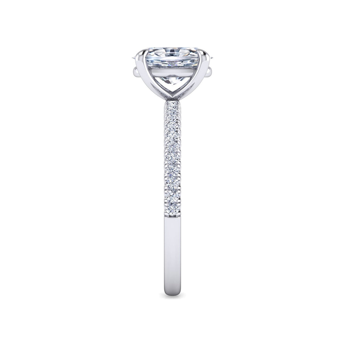 Gabriel & Co. 1/6 ct. tw. Diamond Oval Semi-Mount Engagement Ring in 14K White Gold side profile