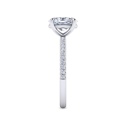 Gabriel & Co. 1/6 ct. tw. Diamond Oval Semi-Mount Engagement Ring in 14K White Gold side profile