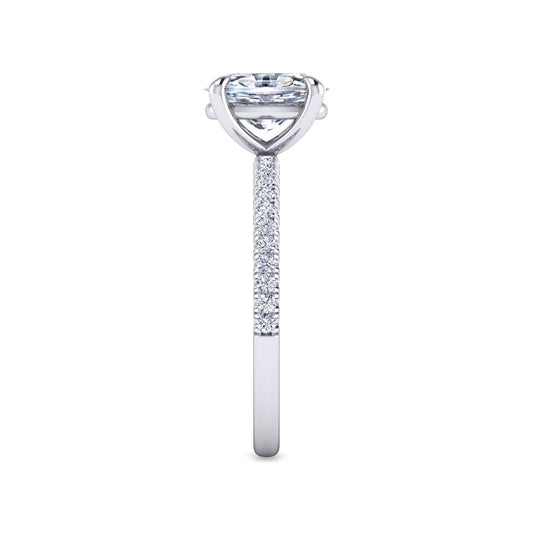 Gabriel & Co. 1/6 ct. tw. Diamond Oval Semi-Mount Engagement Ring in 14K White Gold side profile