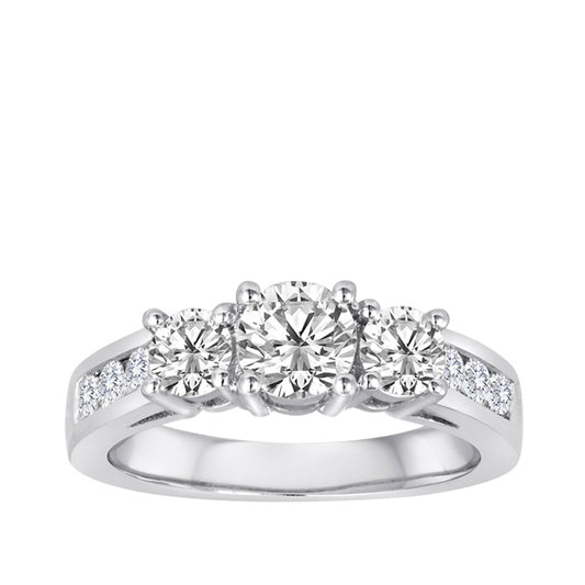 2 ct. tw. Round 3-Stone Diamond Anniversary Ring in 14K White Gold
