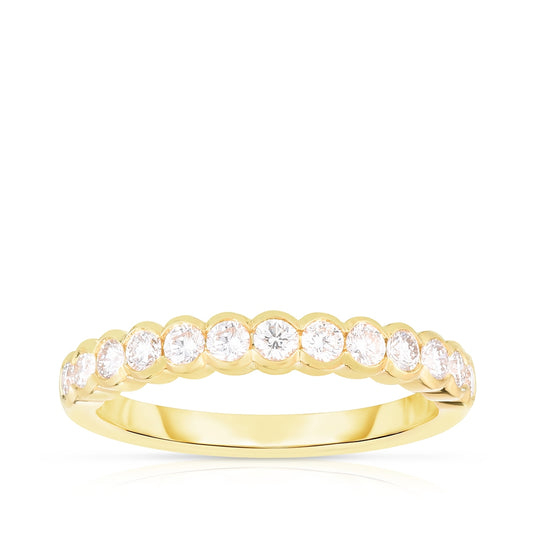 1/2 ct. tw. Diamond Bezel Set Anniversary Band in 14K Yellow Gold