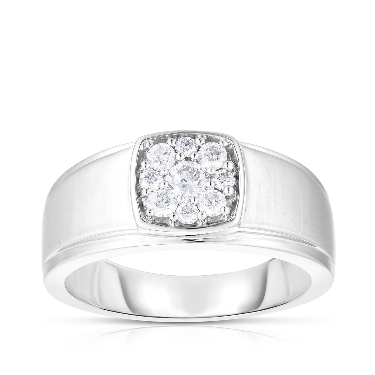 1/2 ct. tw. Men's Round Diamond Cluster Ring in 10K White Gold