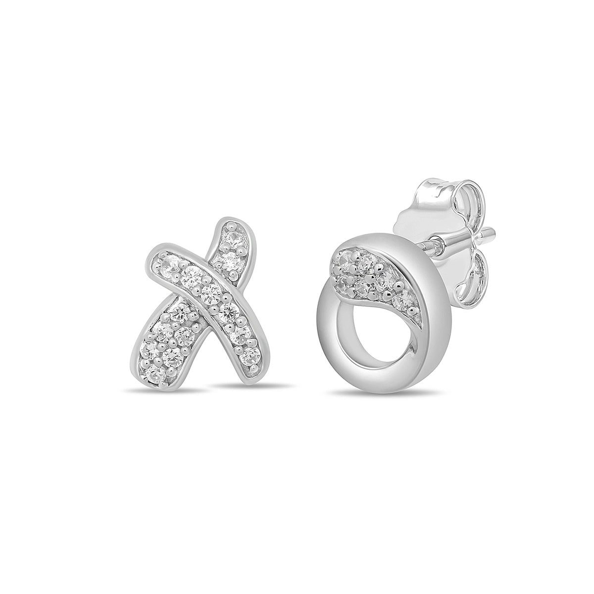 Hallmark 1/8 ct. tw. Diamond XO Earrings in Sterling Silver