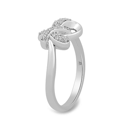 Hallmark 1/8 ct. tw. Diamond XO Ring in Sterling Silver front view