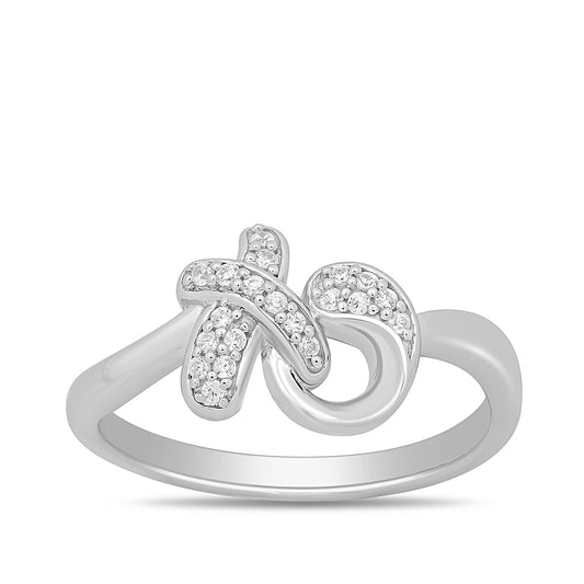 Hallmark 1/8 ct. tw. Diamond XO Ring in Sterling Silver