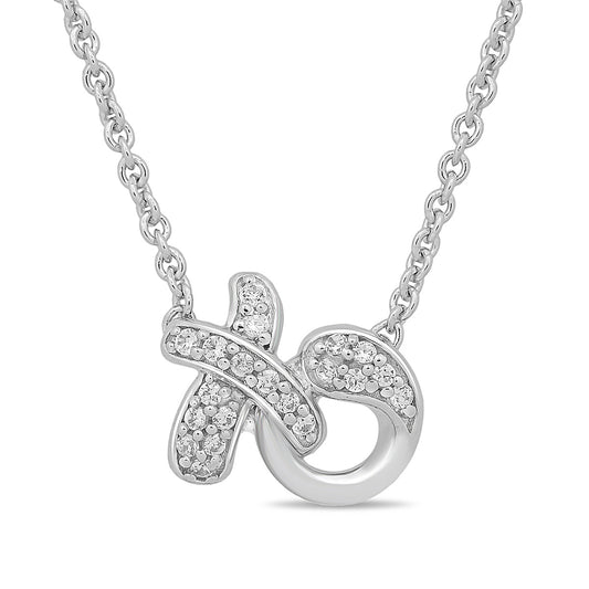 Hallmark 1/8 ct. tw. Diamond XO Necklace in Sterling Silver