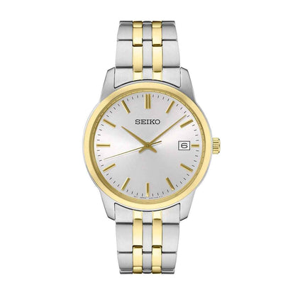 Seiko Men's Essential Quartz Two-Tone Stainless Steel Watch with White Dial