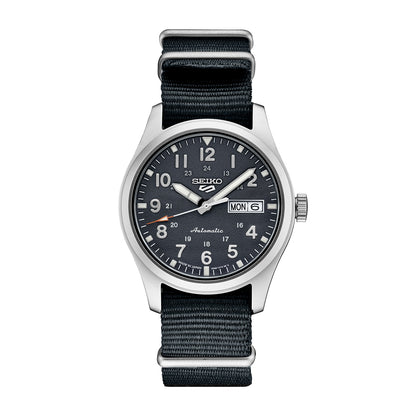 Seiko Men's 5 Sports Field Automatic Stainless Steel Watch with Gray Dial & Nylon Strap