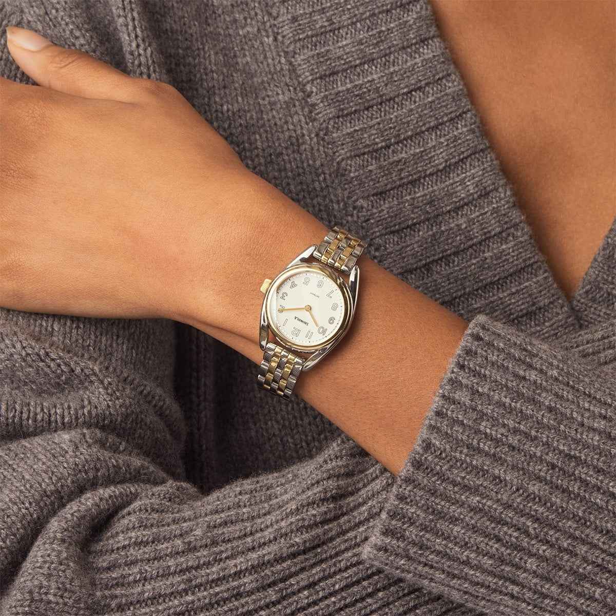 Shinola Ladies' Derby Quartz Two-Tone Stainless Steel Watch with White Dial
