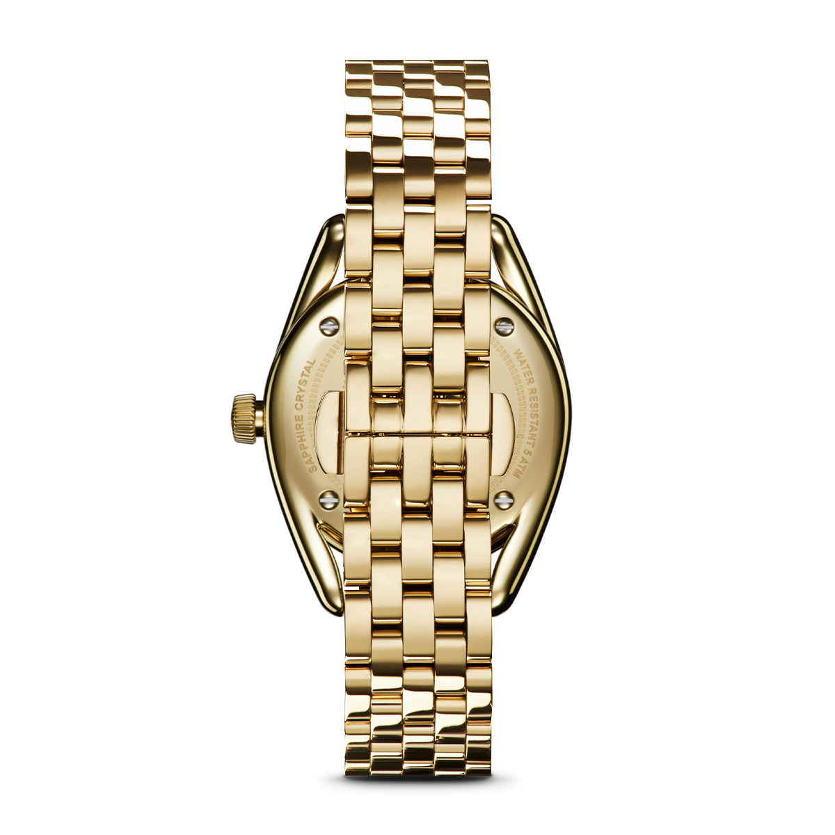 gold-tone stainless steel ladies' Shinola Derby quartz watch with red dial
