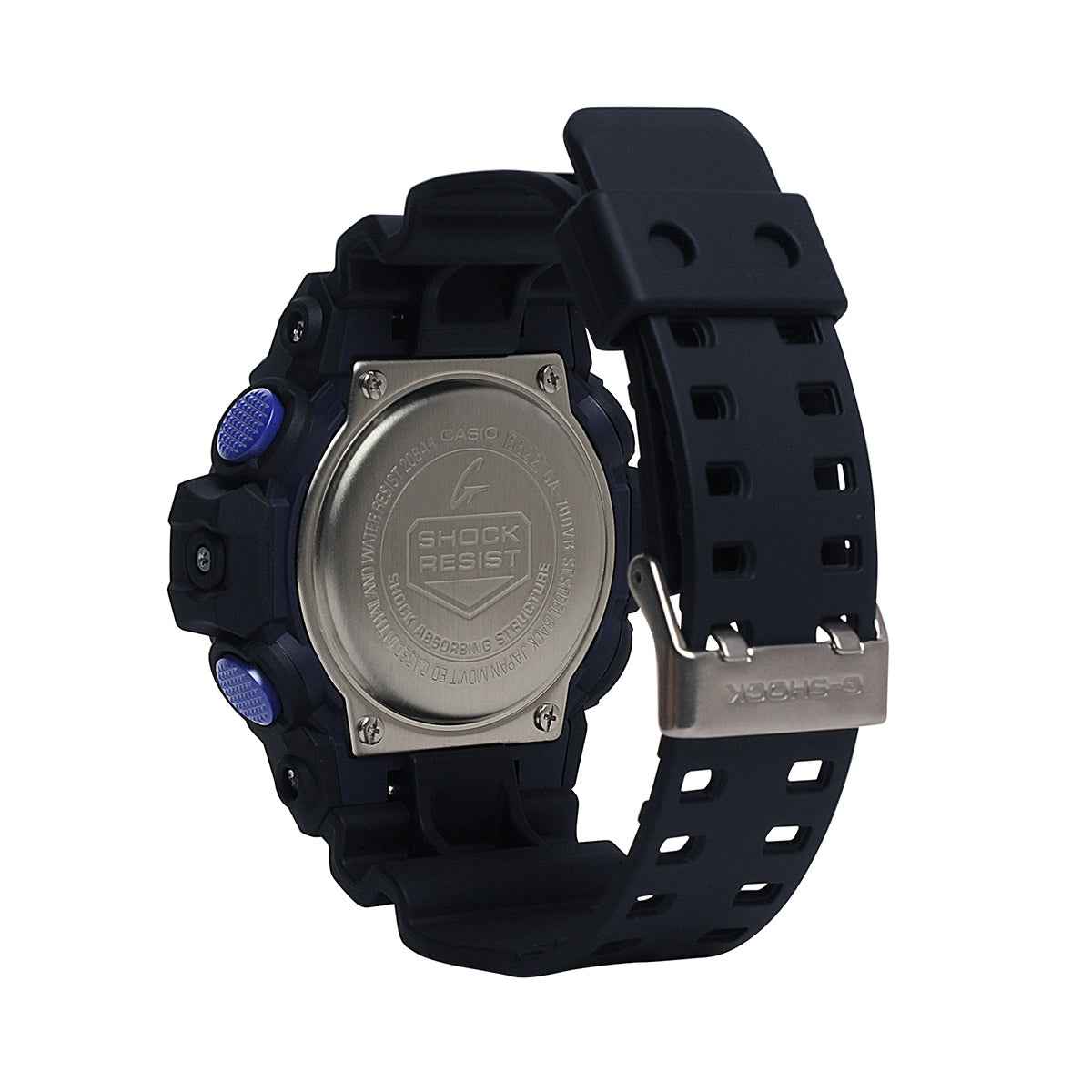 G-Shock Men's Analog-Digital Black Resin Watch with Blue Dial front view
