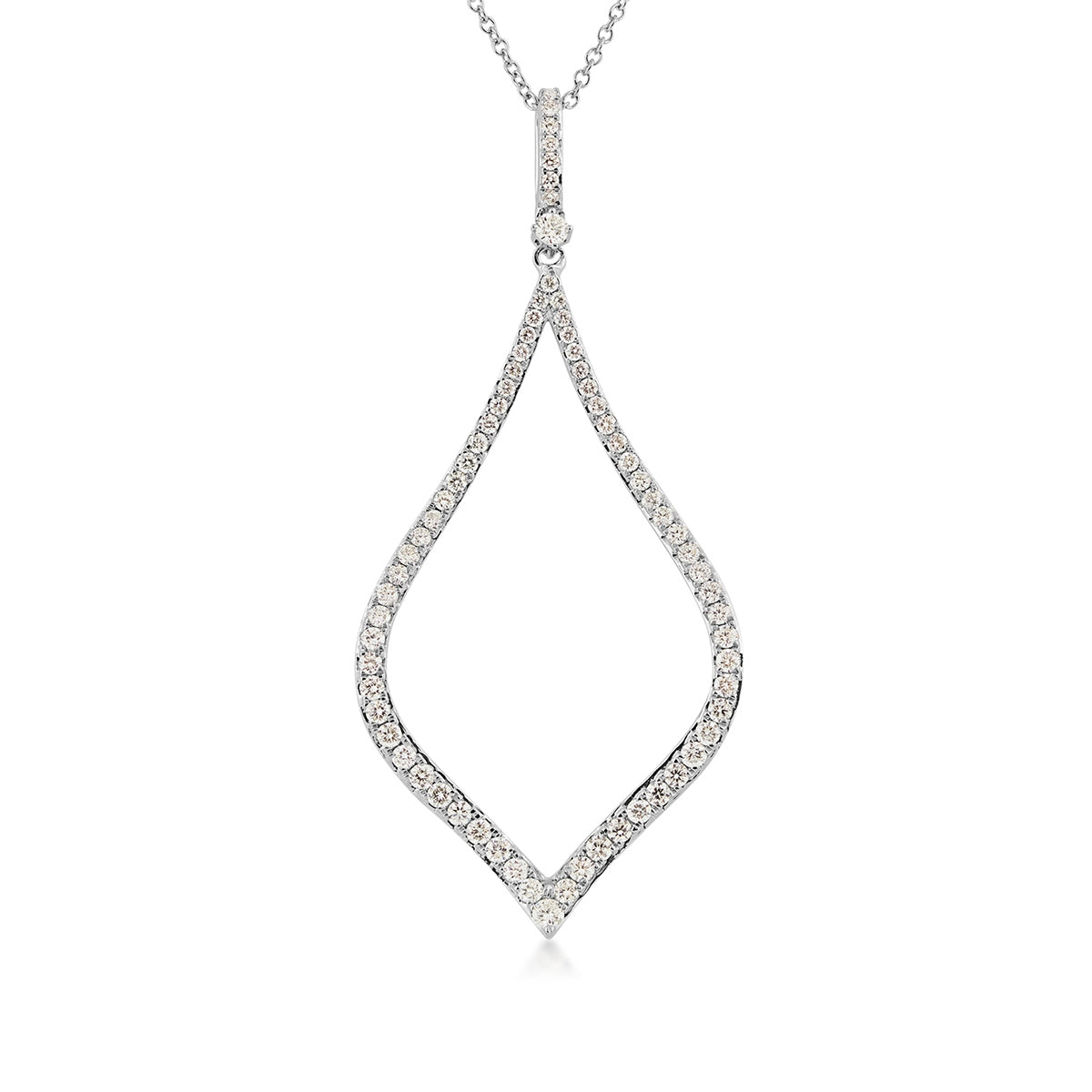 JustDesi 5/8 ct. tw. Diamond Pointed Pear Pendant in 14K White Gold