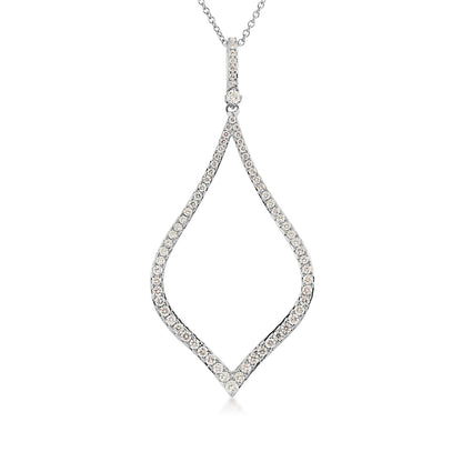 JustDesi 5/8 ct. tw. Diamond Pointed Pear Pendant in 14K White Gold