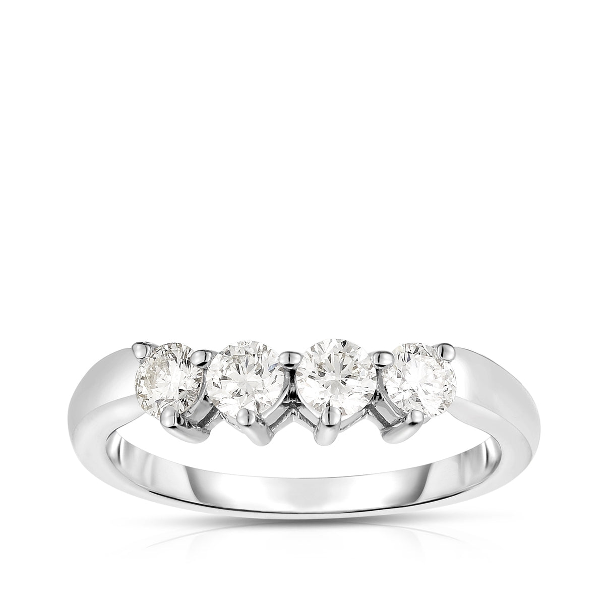 1 ct. tw. Round 3-Stone Diamond Semi-Mount Wedding Set in 14K White Gold close-up detail
