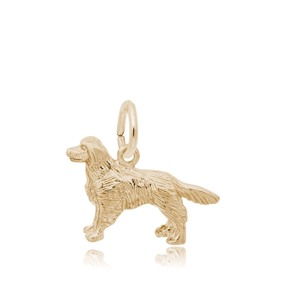 Small Golden Retriever Dog Charm in 14K Yellow Gold