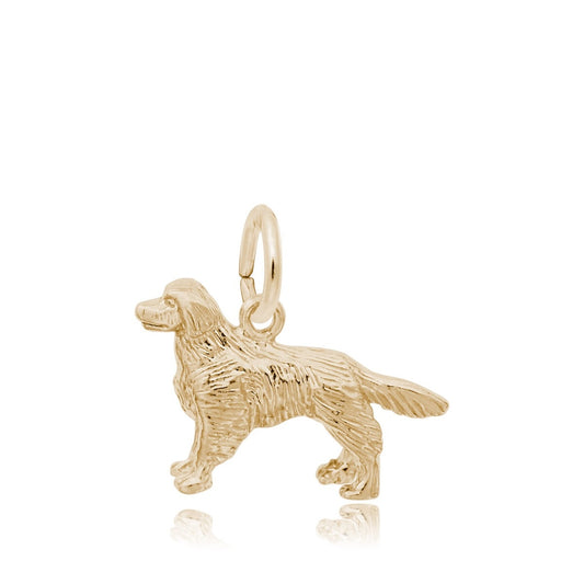 Small Golden Retriever Dog Charm in 14K Yellow Gold
