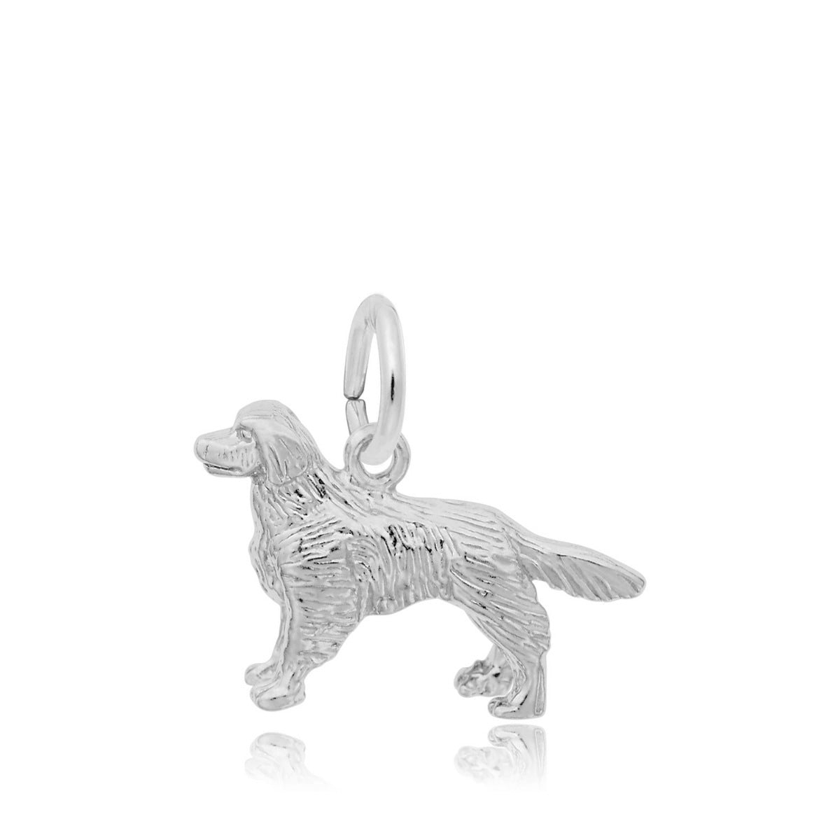 Small Golden Retriever Dog Charm in Sterling Silver