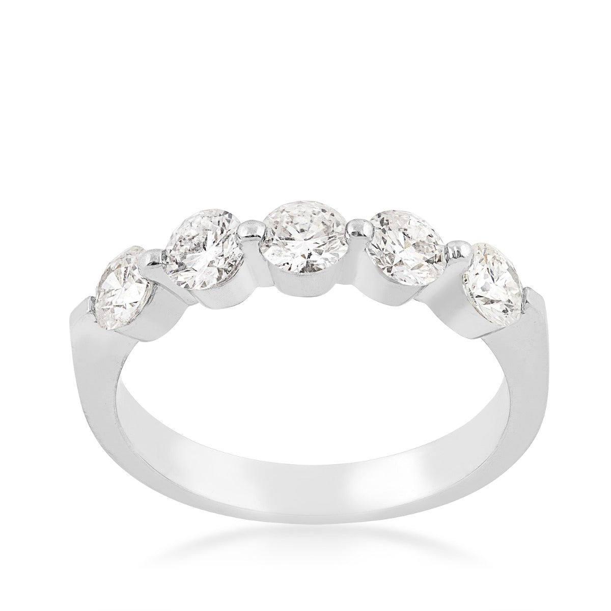 1 ct. tw. Round 5-Stone Diamond Anniversary Ring in 10K White Gold (2)
