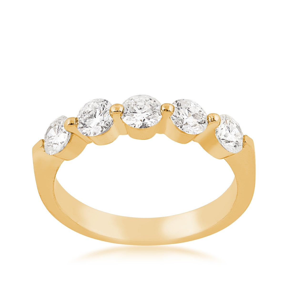 1 ct. tw. Round 5-Stone Diamond Anniversary Ring in 10K Yellow Gold