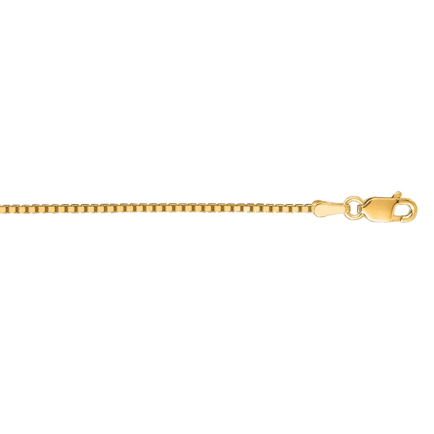 1.10mm 20-inch Box Chain 10K Yellow Gold front view