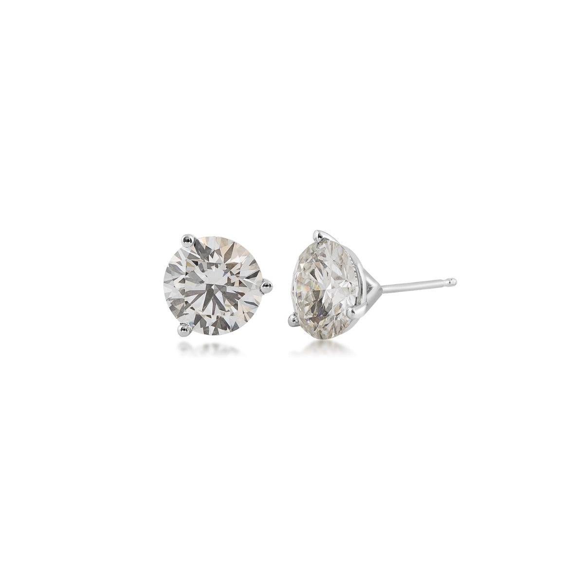 4-9/10 ct. tw. Round Brilliant Diamond Solitaire Martini Set Earrings in 14K White Gold