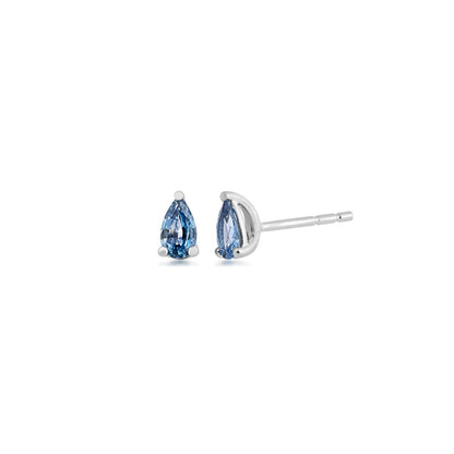 Pear Yogo Sapphire Earrings in 10K White Gold