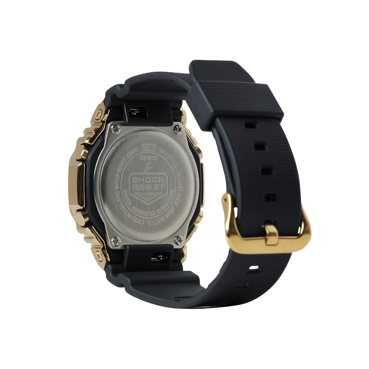 G-Shock Men's G-Steel Gold-Tone Stainless Steel Watch with Black Dial front view