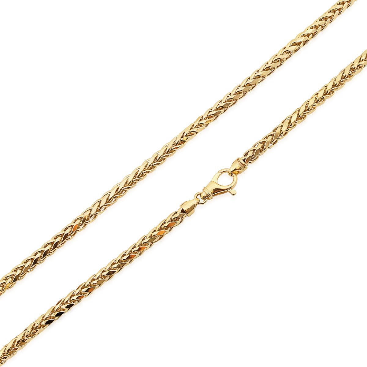 5.3mm 22-inch Semi-Solid Franco Chain Necklace in 14K Yellow Gold front view