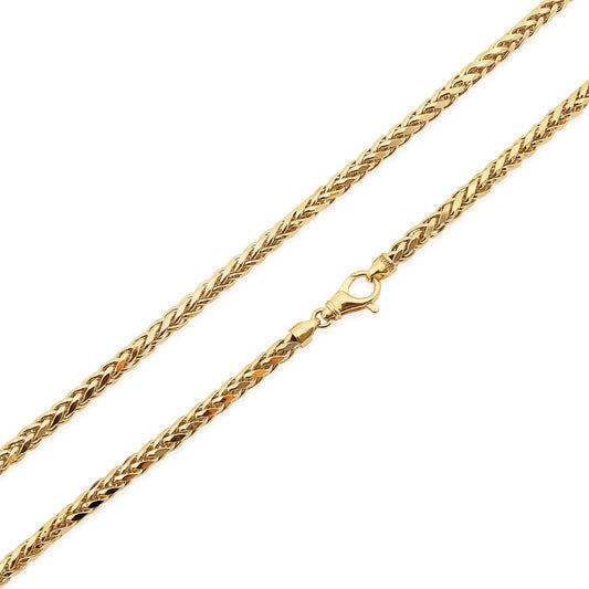 5.3mm 22-inch Semi-Solid Franco Chain Necklace in 14K Yellow Gold front view
