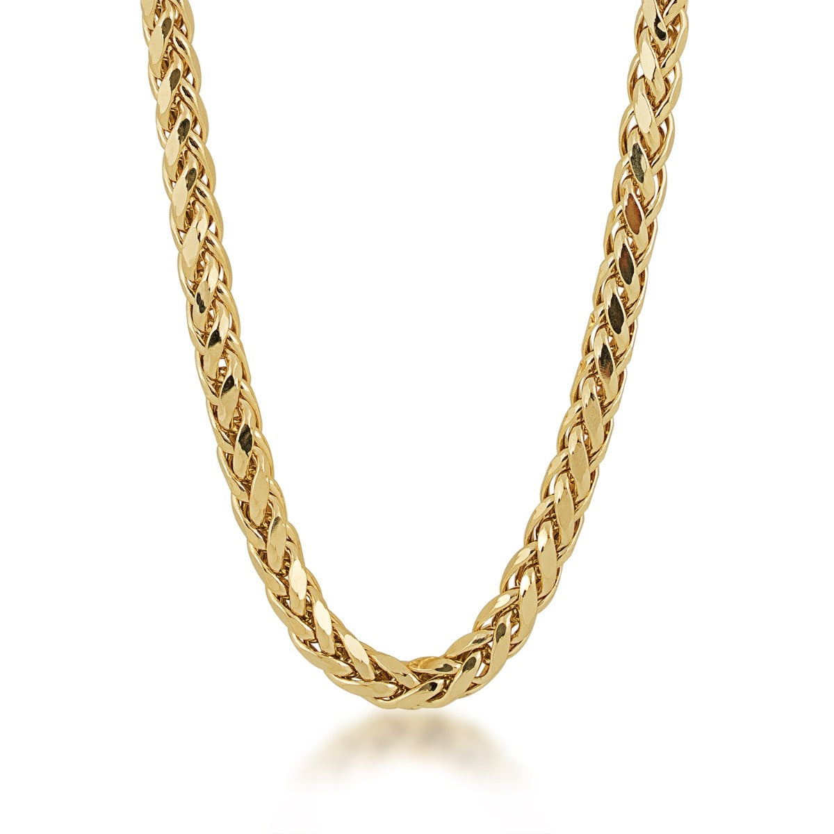 5.3mm 22-inch Semi-Solid Franco Chain Necklace in 14K Yellow Gold