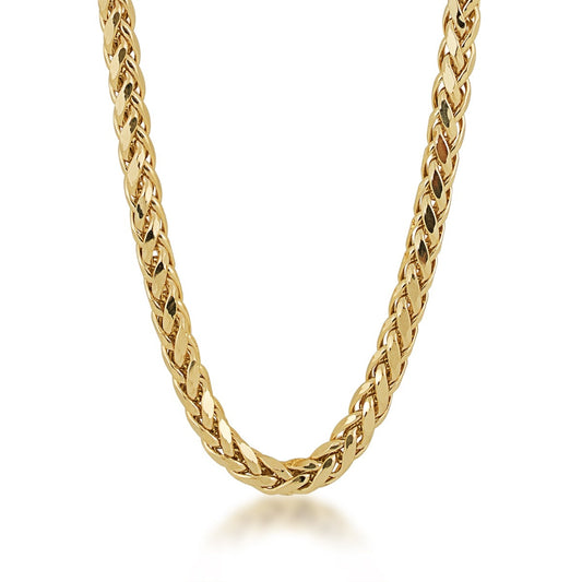 5.3mm 22-inch Semi-Solid Franco Chain Necklace in 14K Yellow Gold