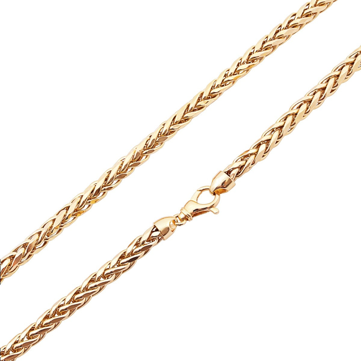 6.9mm 22-inch Semi-Solid Franco Chain Necklace in 10K Yellow Gold front view