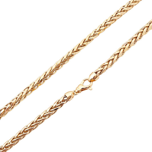 6.9mm 22-inch Semi-Solid Franco Chain Necklace in 10K Yellow Gold front view