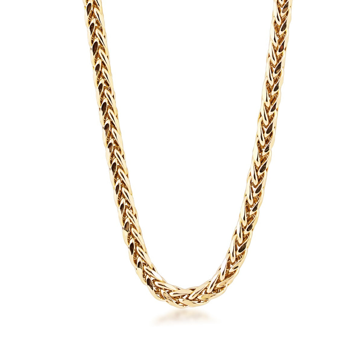 6.9mm 22-inch Semi-Solid Franco Chain Necklace in 10K Yellow Gold
