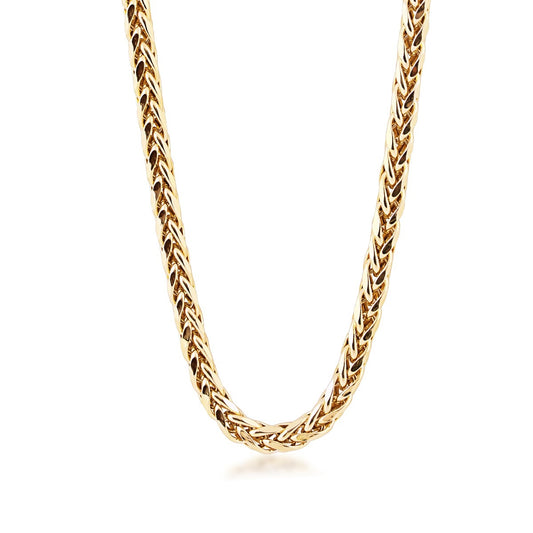 6.9mm 22-inch Semi-Solid Franco Chain Necklace in 10K Yellow Gold