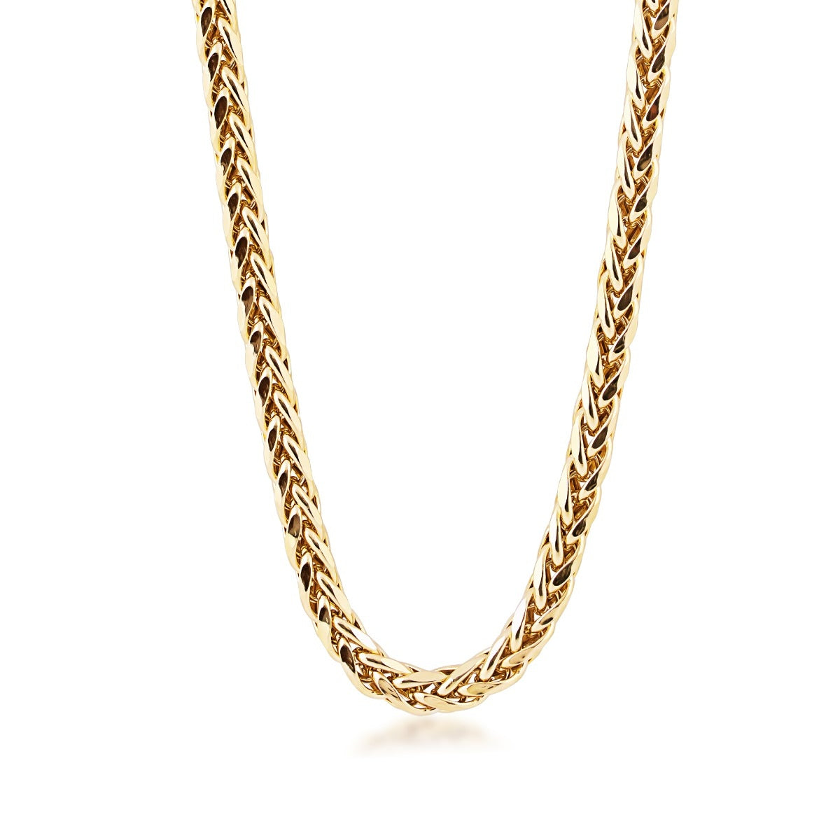 6.9mm 24-inch Semi-Solid Franco Chain Necklace in 10K Yellow Gold