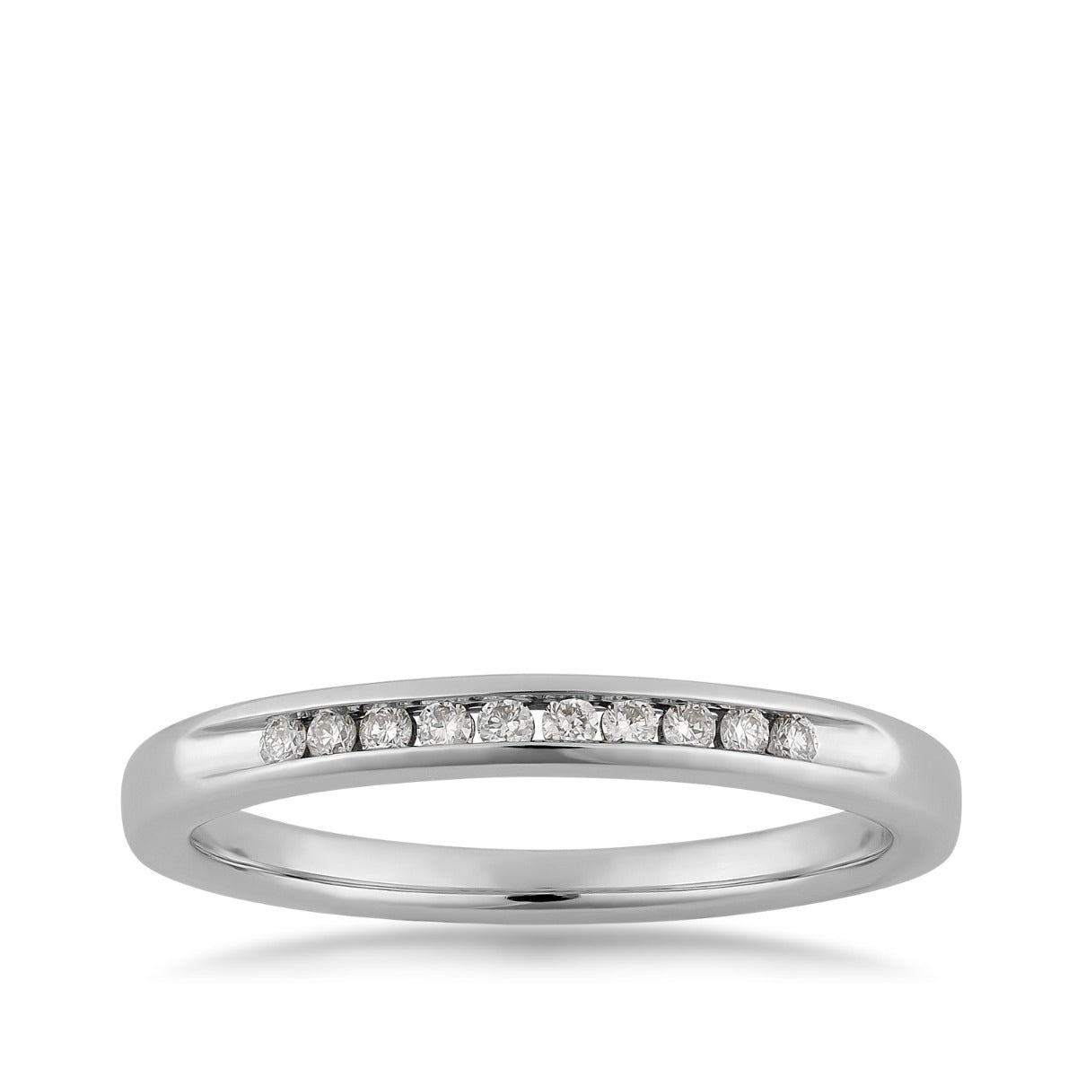 1/10 ct. tw. Diamond Channel Set Anniversary Ring in 10K White Gold