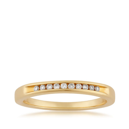 1/10 ct. tw. Diamond Channel Set Stackable Anniversary Ring in 10K Yellow Gold