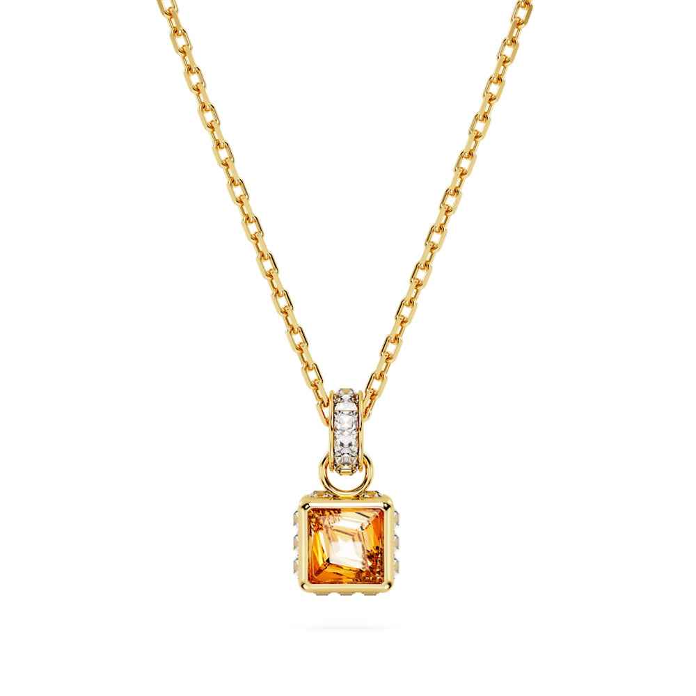 Swarovski Chroma Square Yellow Crystal Pendant in Yellow Gold-Tone Plating